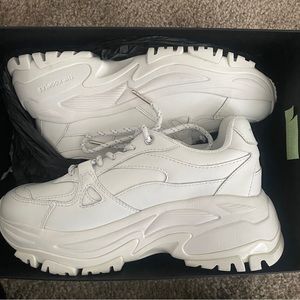 The Kooples White Leather Chunky Sole Sneakers